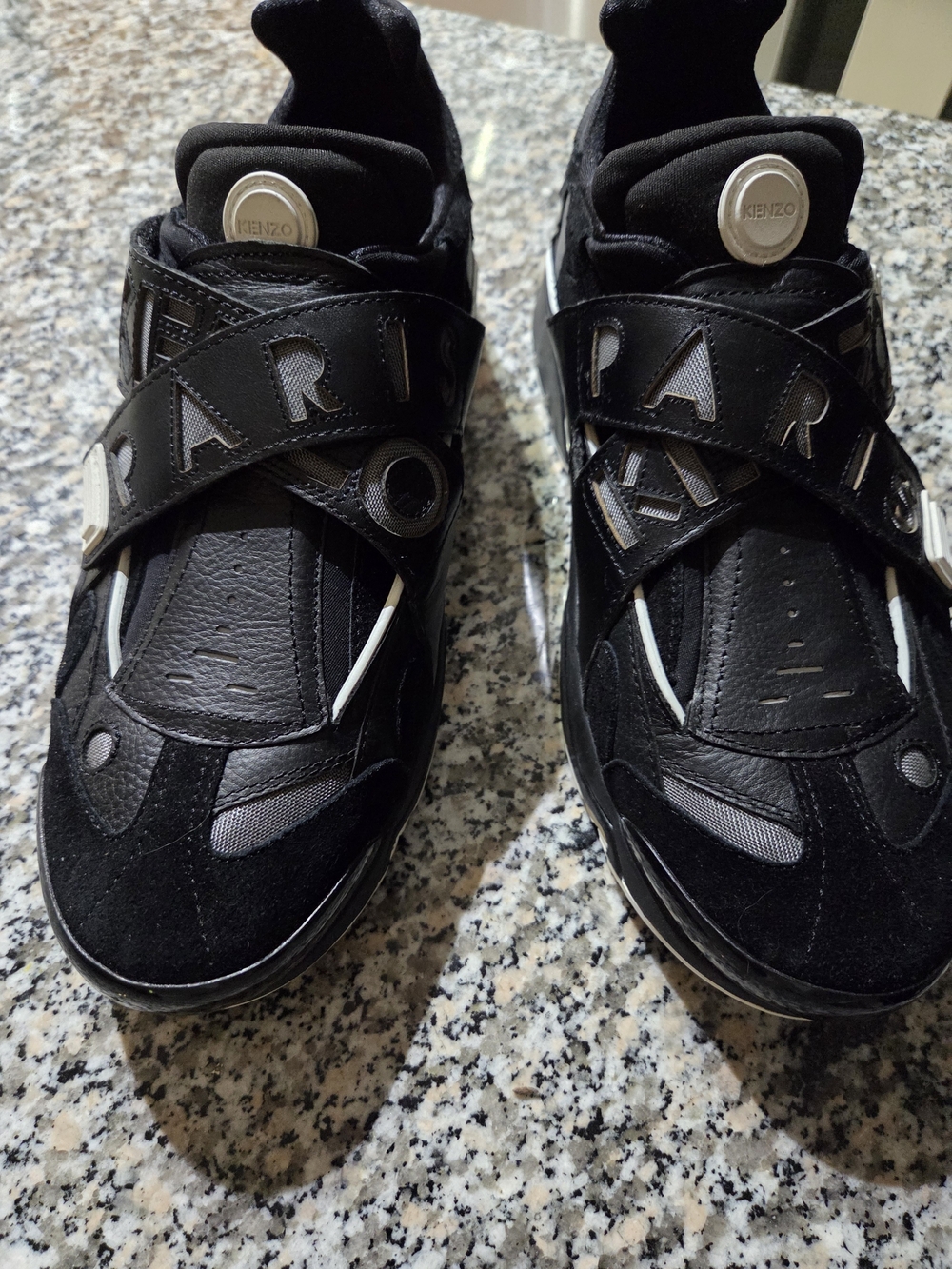 Kenzo Black Paris Logo Strap Sneakers